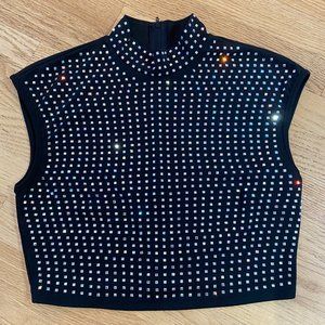 Crop Top with Rhinestones